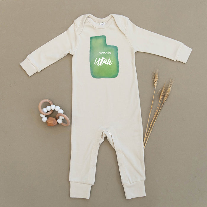 Loved in Utah Organic Baby Playsuit