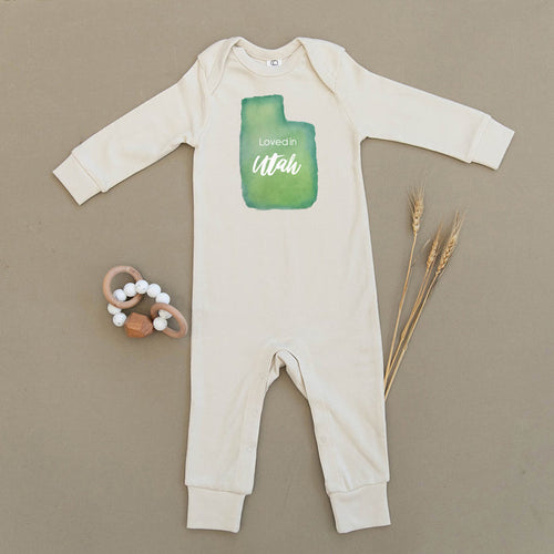 Loved in Utah Organic Baby Playsuit