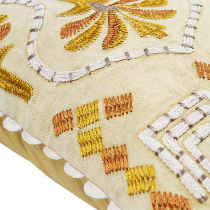 Luma Tile Embroidered Cushion Gold 60x40cm