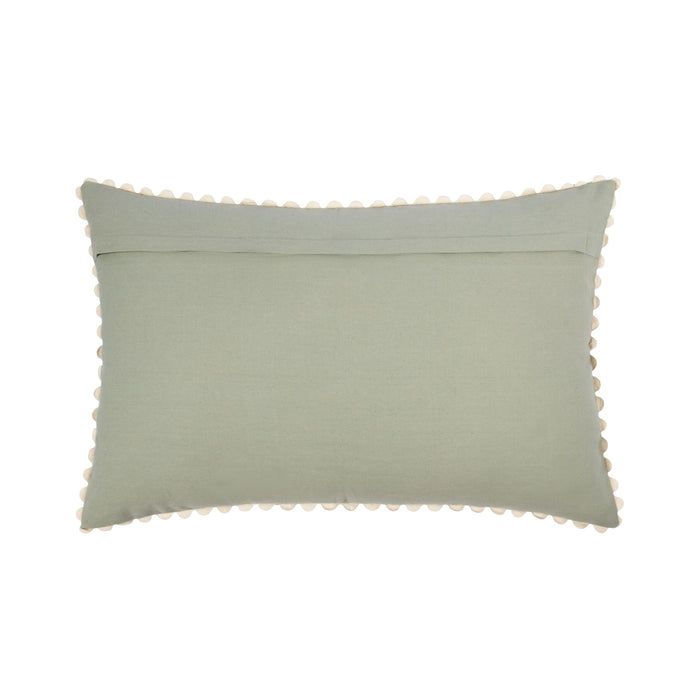 Luma Tile Embroidered Cushion Sage 60x40cm