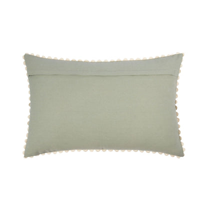 Luma Tile Embroidered Cushion Sage 60x40cm