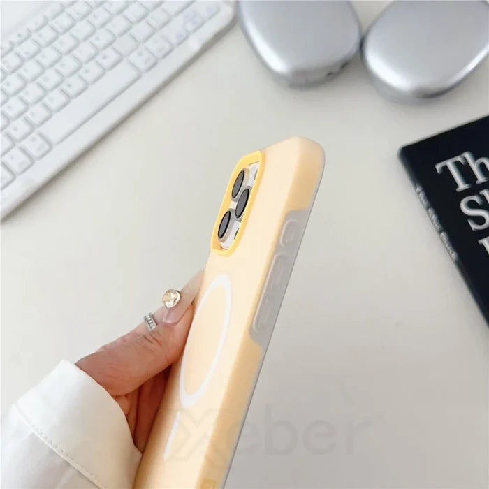 Yellow iPhone case.