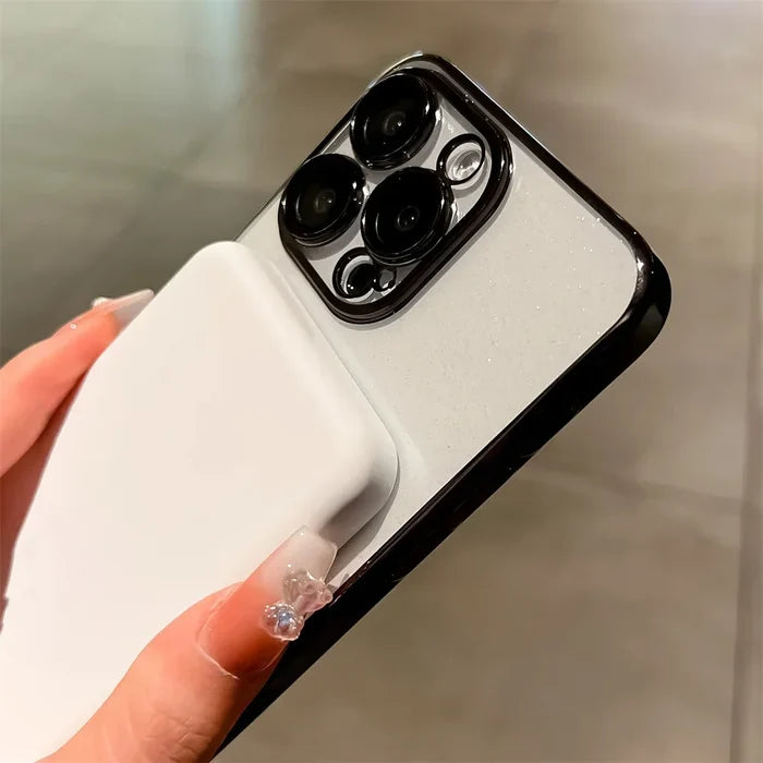 White phone case with camera lens protection.