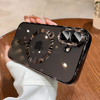 Black iPhone case with magnetic ring.