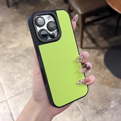 Lime green and black phone case.