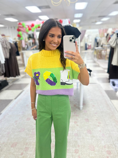 Mardi Gras Party Sweater