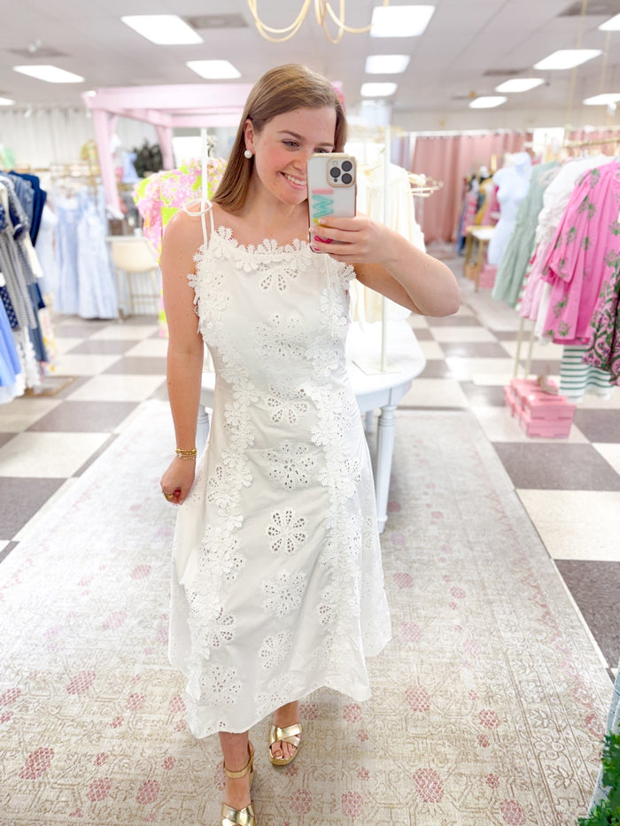 Mary Midi Dress (White)
