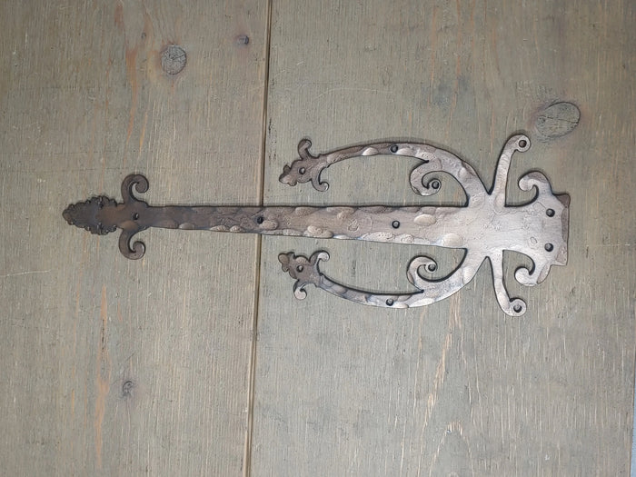 Medieval Iron Garage Door Dummy Hinge Strap - Old West Iron