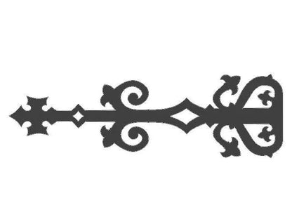 Medieval Reconquista Iron Garage Door Dummy Hinge Strap - Old West Iron