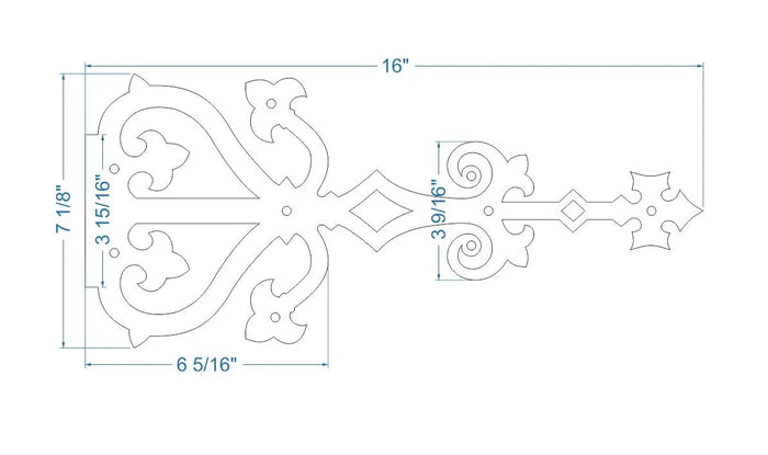 Medieval Reconquista Iron Garage Door Dummy Hinge Strap - Old West Iron