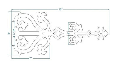 Medieval Reconquista Iron Garage Door Dummy Hinge Strap - Old West Iron
