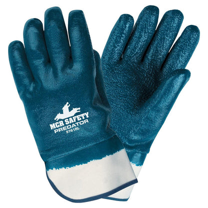 Memphis Predator Nitrile Coated Gloves Extra Rough Finish, Fully Coated, Large, Blue, Dozen #9761R