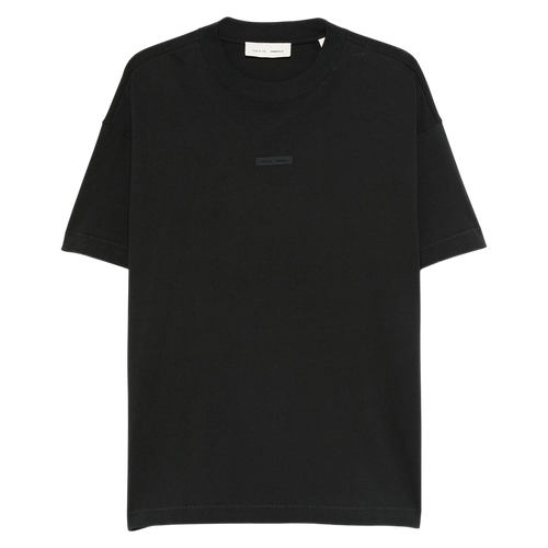 Men's Black Cotton Logo Oversized T-Shirt