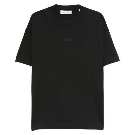 Men's Black Cotton Logo Oversized T-Shirt