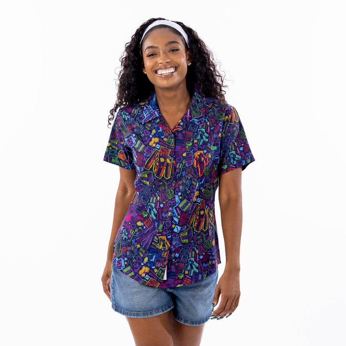 RSVLTS Minecraft Women's Short Sleeve Shirt Minecraft "Neon Block Party" – Women's KUNUFLEX Short Sleeve Shirt Minecraft "Neon Block Party" – Women's KUNUFLEX Short Sleeve Shirt