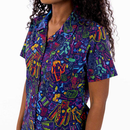 RSVLTS Minecraft Women's Short Sleeve Shirt Minecraft "Neon Block Party" – Women's KUNUFLEX Short Sleeve Shirt Minecraft "Neon Block Party" – Women's KUNUFLEX Short Sleeve Shirt