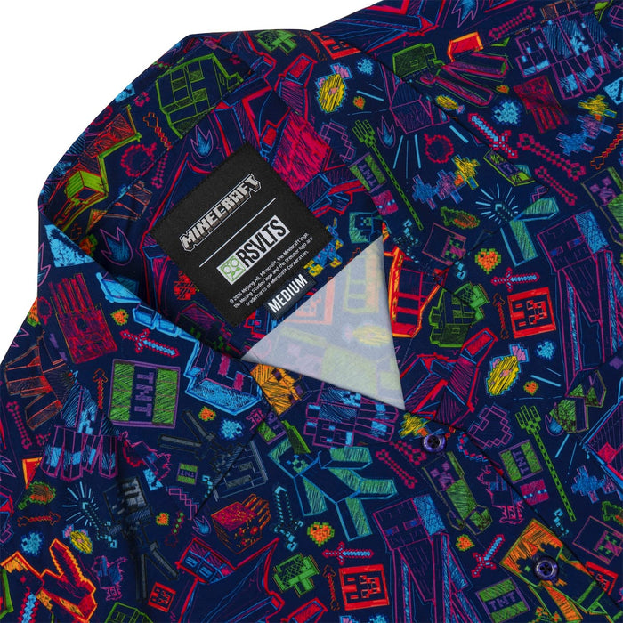 RSVLTS RSVLTS® Minecraft "Blacklight Blocks" Women's _ KUNUFLEX Short Sleeve Shirt Minecraft "Blacklight Blocks" Women's _ KUNUFLEX Short Sleeve Shirt