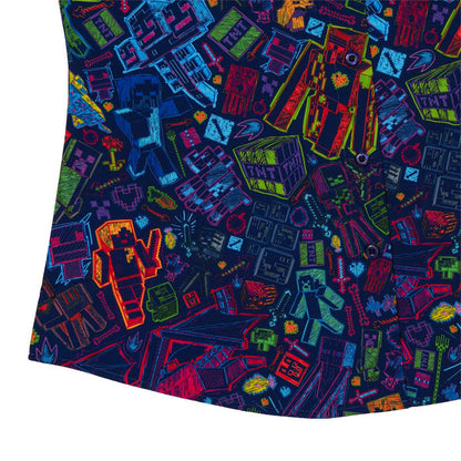 RSVLTS RSVLTS® Minecraft "Blacklight Blocks" Women's _ KUNUFLEX Short Sleeve Shirt Minecraft "Blacklight Blocks" Women's _ KUNUFLEX Short Sleeve Shirt