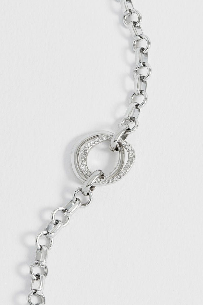 Molten Ring Pave T-Bar Bracelet