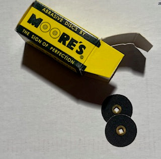 Moore's Sanding Discs, 7/8" Dia, Emery, Fine, brass center