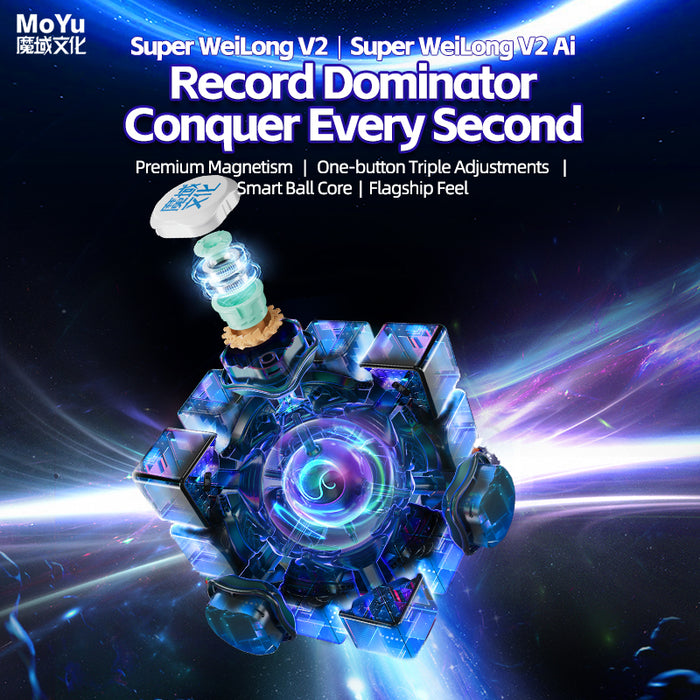 MoYu Super WeiLong 3x3 V2 AI (8-Magnet Ball-Core + MagLev + UV)
