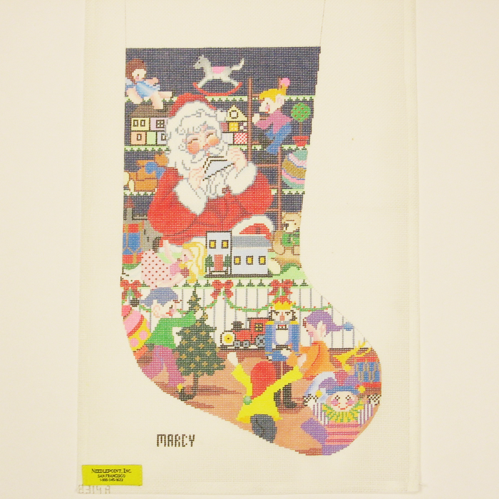 Needlepoint Mr. Santa canvas