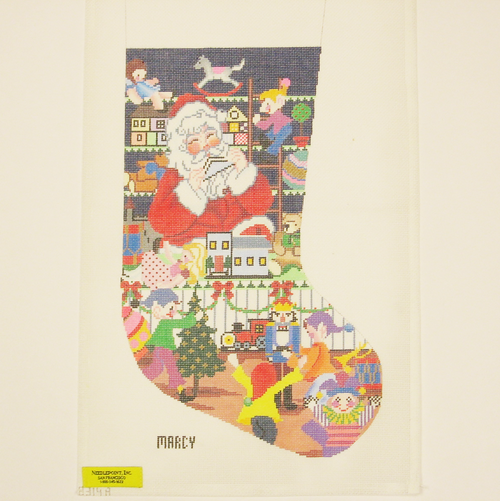 Needlepoint Mr. Santa canvas