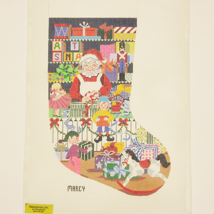Needlepoint Mrs. Santa canvas