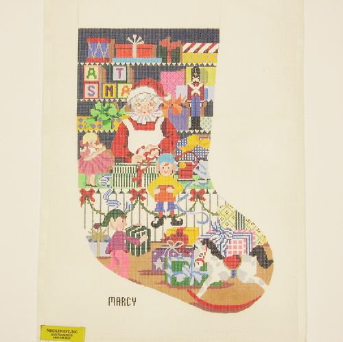 Needlepoint Mrs. Santa canvas