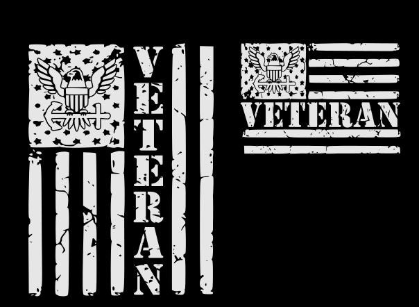 Navy Veteran Flag Reflective Hoodie - Zippered