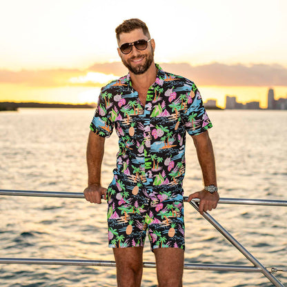 RSVLTS RSVLTS Bamboo Short Sleeve Shirt Neon Vacay – Bamboo Short Sleeve Shirt Neon Vacay – Bamboo Short Sleeve Shirt