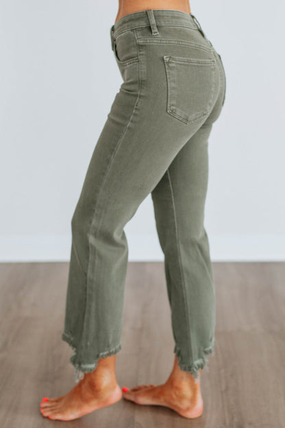 Neona Risen Jeans - Dark Olive