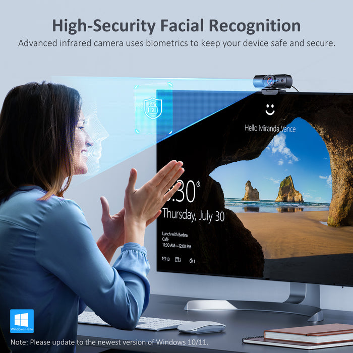 Compatible with Windows Hello for Win 10/11, enabling quick computer unlock with facialrecognition.