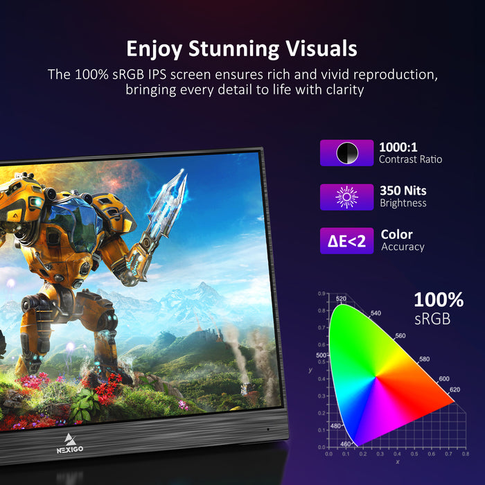 NexiGo NG17FG 17.3 Inch 144Hz Portable Monitor computer-monitors - NexiGo