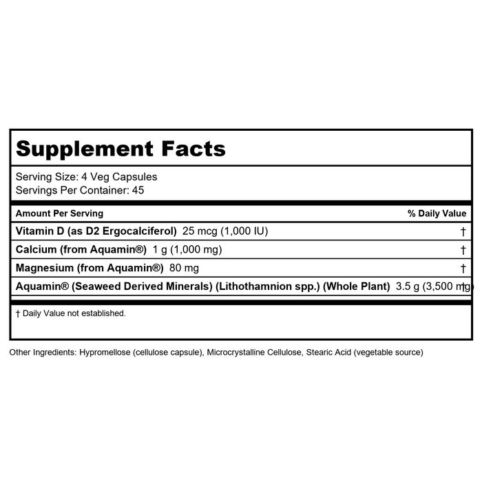 Now Foods Red Mineral Algae 180 Vcaps - 1538 - 3 Pack - Supplement Facts panel