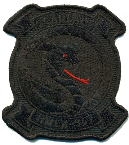 Officially Licensed USMC HMLA-367 Scarface Blackout Patch