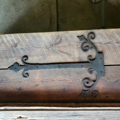 Old California Hacienda Wrought Iron Garage Door Dummy Hinge Strap - Old West Iron