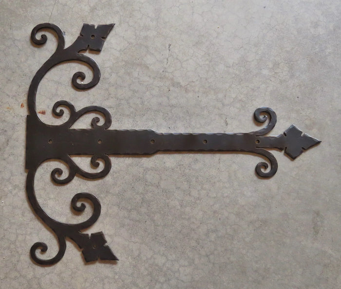 Old California Hacienda Wrought Iron Garage Door Dummy Hinge Strap - Old West Iron