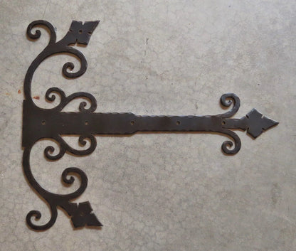 Old California Hacienda Wrought Iron Garage Door Dummy Hinge Strap - Old West Iron