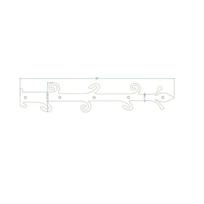 Old English Castle Wrought Iron Garage Door Dummy Hinge Strap