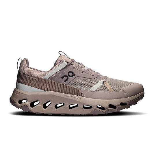Taupe On Running Cloudhorizon hiking shoe with breathable mesh upper, Helion superfoam, and CloudTec Phase sole.