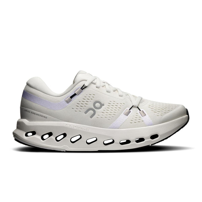 Off-white On Running Cloudsurfer 2 women's shoe with breathable mesh upper and CloudTec Phase cushioned midsole.