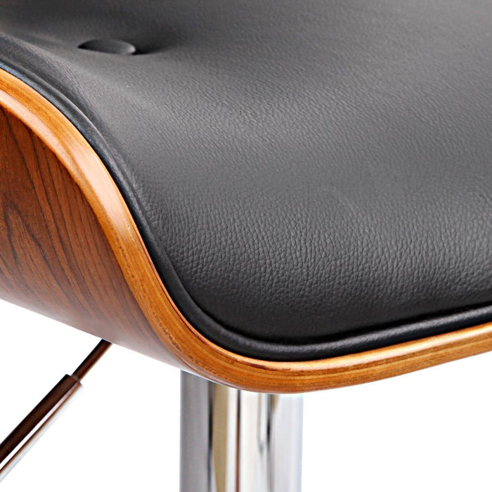 One Bar Stools Gas Lift Leather Black -Home Living Store - -