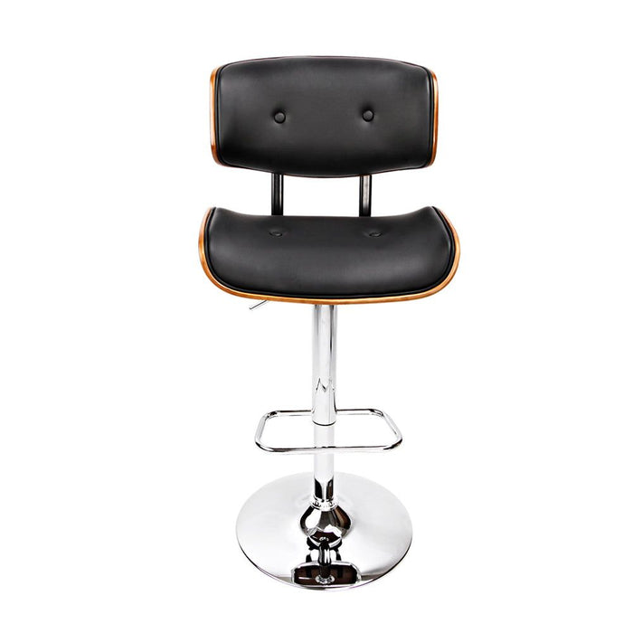 One Bar Stools Gas Lift Leather Black -Home Living Store - -