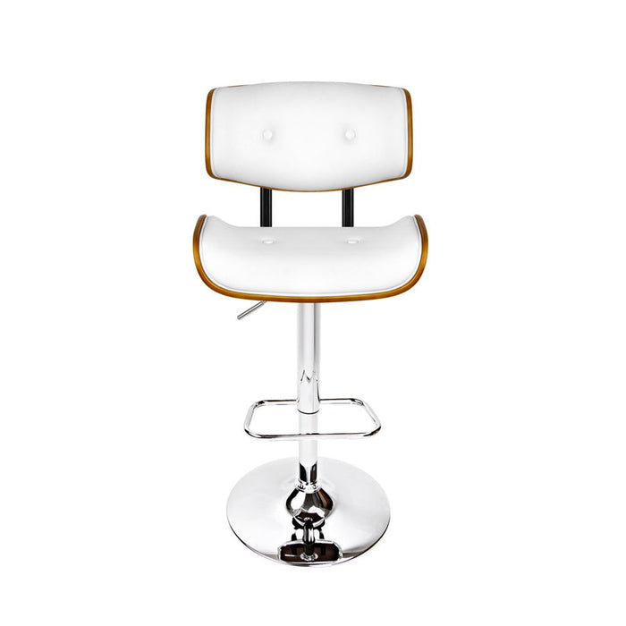 One Bar Stools Gas Lift Leather White -Home Living Store - -