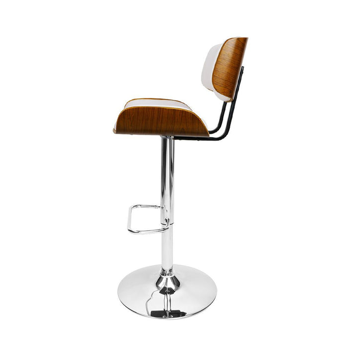 One Bar Stools Gas Lift Leather White -Home Living Store - -
