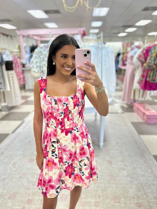 Paint Me in Petals Mini Dress