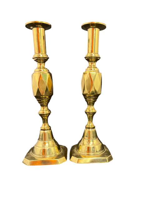 Pair of Queen of Diamond Candlesticks.