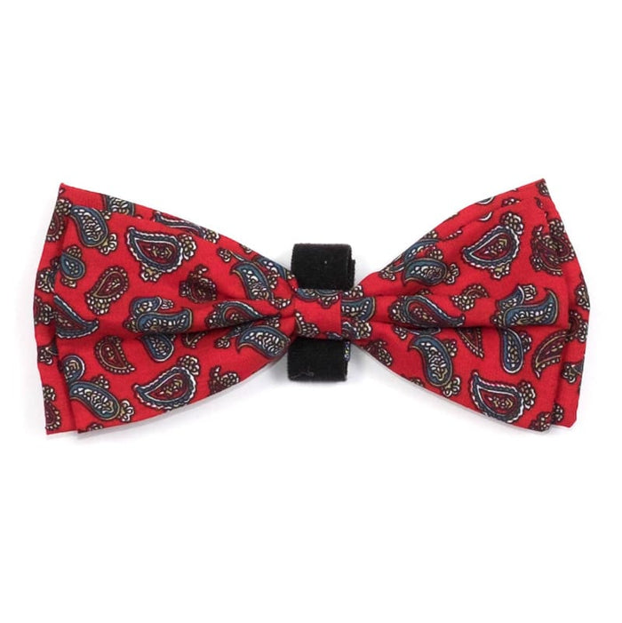 The Worthy Dog Bow Ties Paisley Red Bow Tie Pet Collar Attachment - Size Large