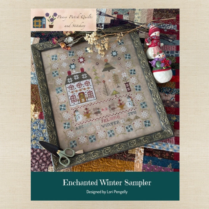 Pansy Patch Quilts and Stitchery - Enchanted Winter Sampler - Cross Stitch Chart IH and/or Roxy Floss Co Threads